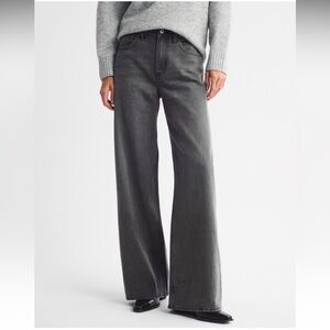 Abercrombie & Fitch Women's Wide-Leg Jeans in Washed Black